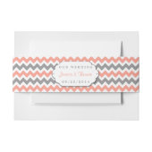 Het moderne Chevron Wedding Collectie - Roze & gri Uitnodigingen Wikkel (Voorkant Voorbeeld)