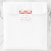 Het moderne Chevron Wedding Collectie - Roze & gri Vierkante Sticker (Tas)