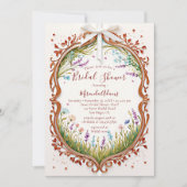 Het moderne Chic Boho Lijst Wild Flowers Vrijgezel Kaart (Voorkant)