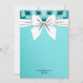 Het moderne Chic Bow Aqua Blue Tiffany Baby shower Kaart (Achterkant)