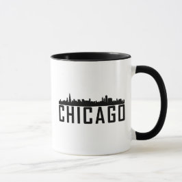Het moderne Chicago City Skyline Silhouet Mok