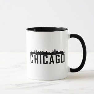 Het moderne Chicago City Skyline Silhouet Mok