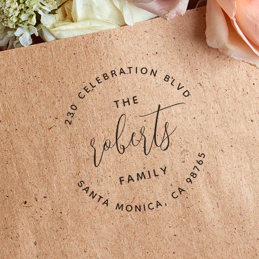 Het moderne Circulaire Adres van de Naam van de Fa Zelfinktende Stempel