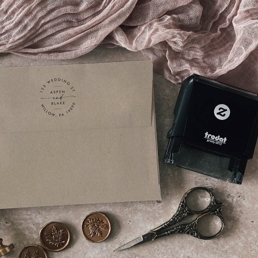 Het moderne Circulaire Adres van de Weddenschap va Zelfinktende Stempel