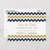 Het moderne Collectie van de Chevron Wedding - mar Aankondigingskaart (Voorkant / Achterkant)