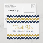 Het moderne Collectie van de Chevron Wedding - mar Briefkaart (Voorkant / Achterkant)