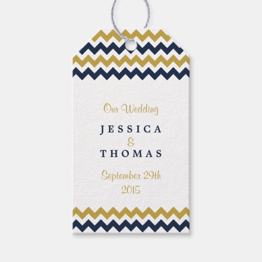 Het moderne Collectie van de Chevron Wedding - mar Cadeaulabel (Voorkant)