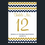 Het moderne Collectie van de Chevron Wedding - mar Kaart<br><div class="desc">Eenvoudig maar elegant, het moderne collectie voor het huwelijk van chevron is een verbluffend design met een mooie zigzag-afdruk in een blauw, gouden en witte marinier, die perfect is voor elke moderne huwelijksfeestdag. Deze tabelnummerkaarten kunnen voor uw speciale gelegenheid worden gepersonaliseerd en maken de perfecte tafelkaarten voor uw bruiloft, vrijgezellenfeest,...</div>