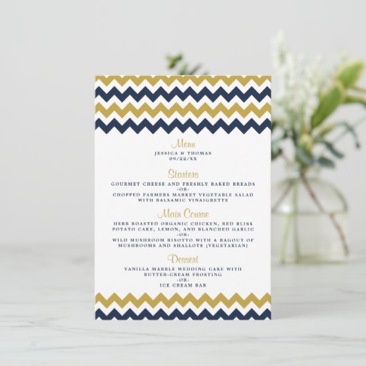 Het moderne Collectie van de Chevron Wedding - mar Menu (Staand voorkant)