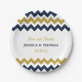 Het moderne Collectie van de Chevron Wedding - mar Papieren Bordje