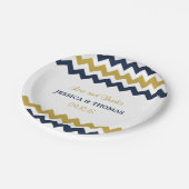 Het moderne Collectie van de Chevron Wedding - mar Papieren Bordje (Gekanteld)