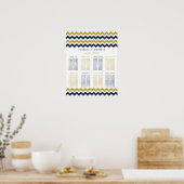 Het moderne Collectie van de Chevron Wedding - mar Poster (Keuken)