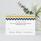 Het moderne Collectie van de Chevron Wedding - mar RSVP Kaartje (Staand voorkant)