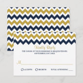 Het moderne Collectie van de Chevron Wedding - mar RSVP Kaartje (Voorkant / Achterkant)