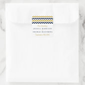 Het moderne Collectie van de Chevron Wedding - mar Vierkante Sticker (Tas)