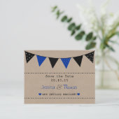 Het moderne Collectie van het Blauwe Bunting Weddi Aankondigingskaart (Staand voorkant)