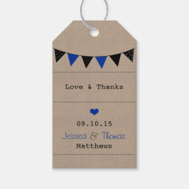 Het moderne Collectie van het Blauwe Bunting Weddi Cadeaulabel