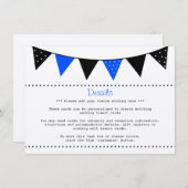 Het moderne Collectie van het Blauwe Bunting Weddi Informatiekaartje (Voorkant / Achterkant)