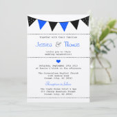 Het moderne Collectie van het Blauwe Bunting Weddi Kaart (Staand voorkant)