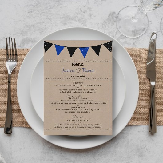 Het moderne Collectie van het Blauwe Bunting Weddi Menu