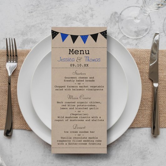 Het moderne Collectie van het Blauwe Bunting Weddi Menu
