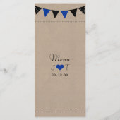 Het moderne Collectie van het Blauwe Bunting Weddi Menu (Achterkant)