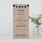 Het moderne Collectie van het Blauwe Bunting Weddi Menu (Staand voorkant)