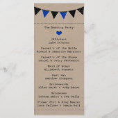 Het moderne Collectie van het Blauwe Bunting Weddi Programmakaart (Achterkant)