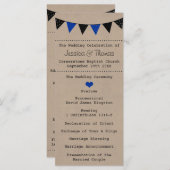 Het moderne Collectie van het Blauwe Bunting Weddi Programmakaart (Voorkant / Achterkant)