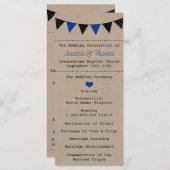 Het moderne Collectie van het Blauwe Bunting Weddi Programmakaart (Voorkant / Achterkant)