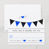 Het moderne Collectie van het Blauwe Bunting Weddi RSVP Kaartje (Voorkant / Achterkant)