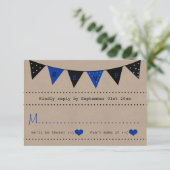 Het moderne Collectie van het Blauwe Bunting Weddi RSVP Kaartje (Staand voorkant)