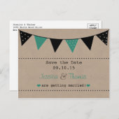 Het moderne Collectie van het Bunting Wedding van  Aankondigingskaart (Voorkant / Achterkant)