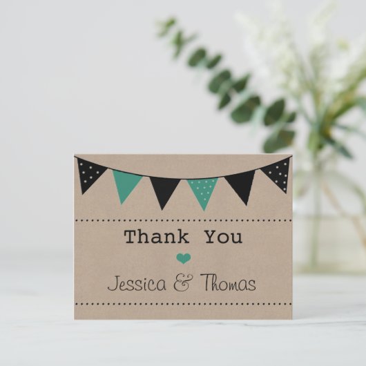 Het moderne Collectie van het Bunting Wedding van  Briefkaart (Staand voorkant)