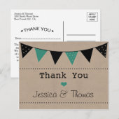 Het moderne Collectie van het Bunting Wedding van  Briefkaart (Voorkant / Achterkant)