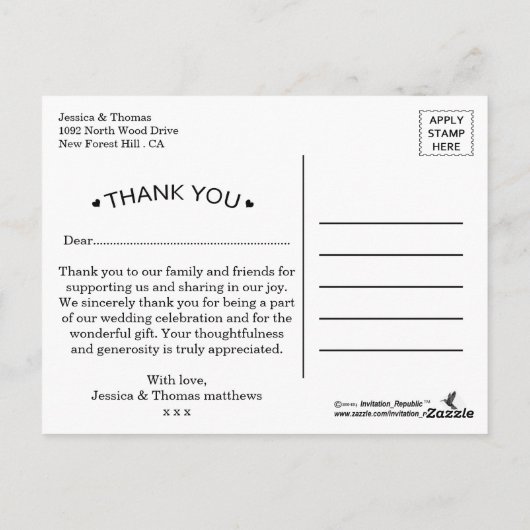 Het moderne Collectie van het Bunting Wedding van  Briefkaart (Achterkant)