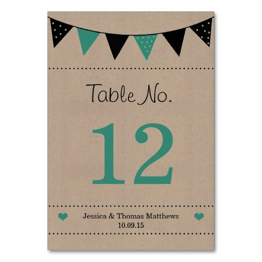 Het moderne Collectie van het Bunting Wedding van  Kaart (Voorkant)