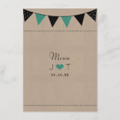 Het moderne Collectie van het Bunting Wedding van  Menu (Achterkant)