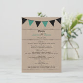 Het moderne Collectie van het Bunting Wedding van  Menu (Staand voorkant)