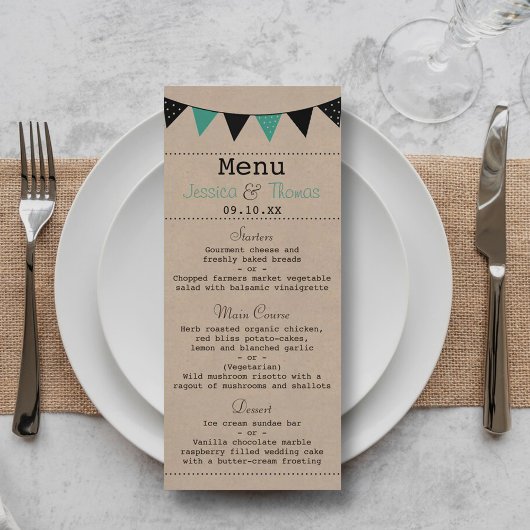 Het moderne Collectie van het Bunting Wedding van  Menu