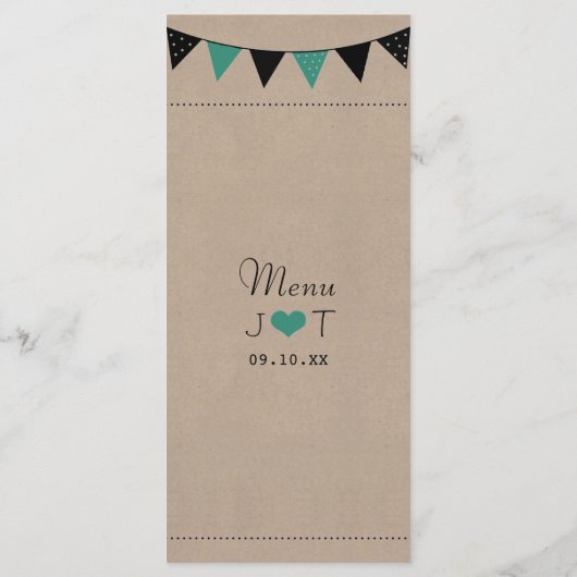 Het moderne Collectie van het Bunting Wedding van  Menu (Achterkant)