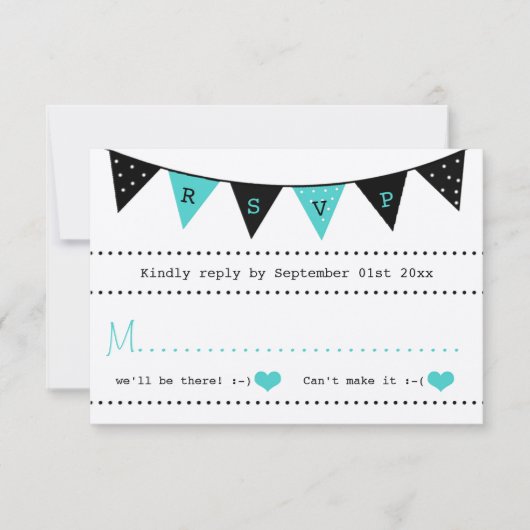 Het moderne Collectie van het Bunting Wedding van RSVP Kaartje (Voorkant)