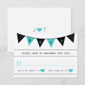 Het moderne Collectie van het Bunting Wedding van RSVP Kaartje (Voorkant / Achterkant)