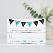 Het moderne Collectie van het Bunting Wedding van RSVP Kaartje (Staand voorkant)