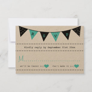 Het moderne Collectie van het Bunting Wedding van RSVP Kaartje