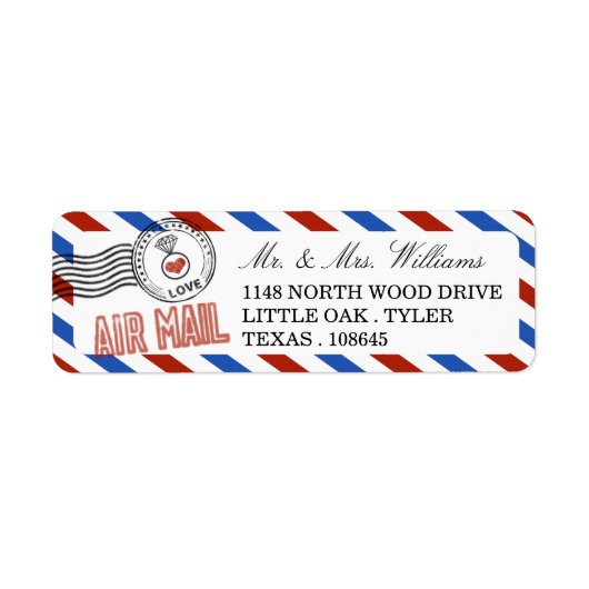 Het moderne Collectie van het luchtposthuwelijk Etiket (Voorkant)