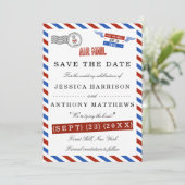 Het moderne Collectie van het luchtposthuwelijk Save The Date (Staand voorkant)