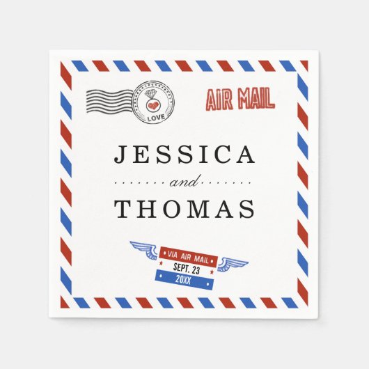 Het moderne Collectie van het luchtposthuwelijk Servetten (Voorkant)