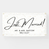 Het moderne Confetti is net getrouwd met een autos Spandoek (Horizontaal)