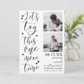 Het moderne coole manuscript 2 foto's laat sparen  save the date (Staand voorkant)